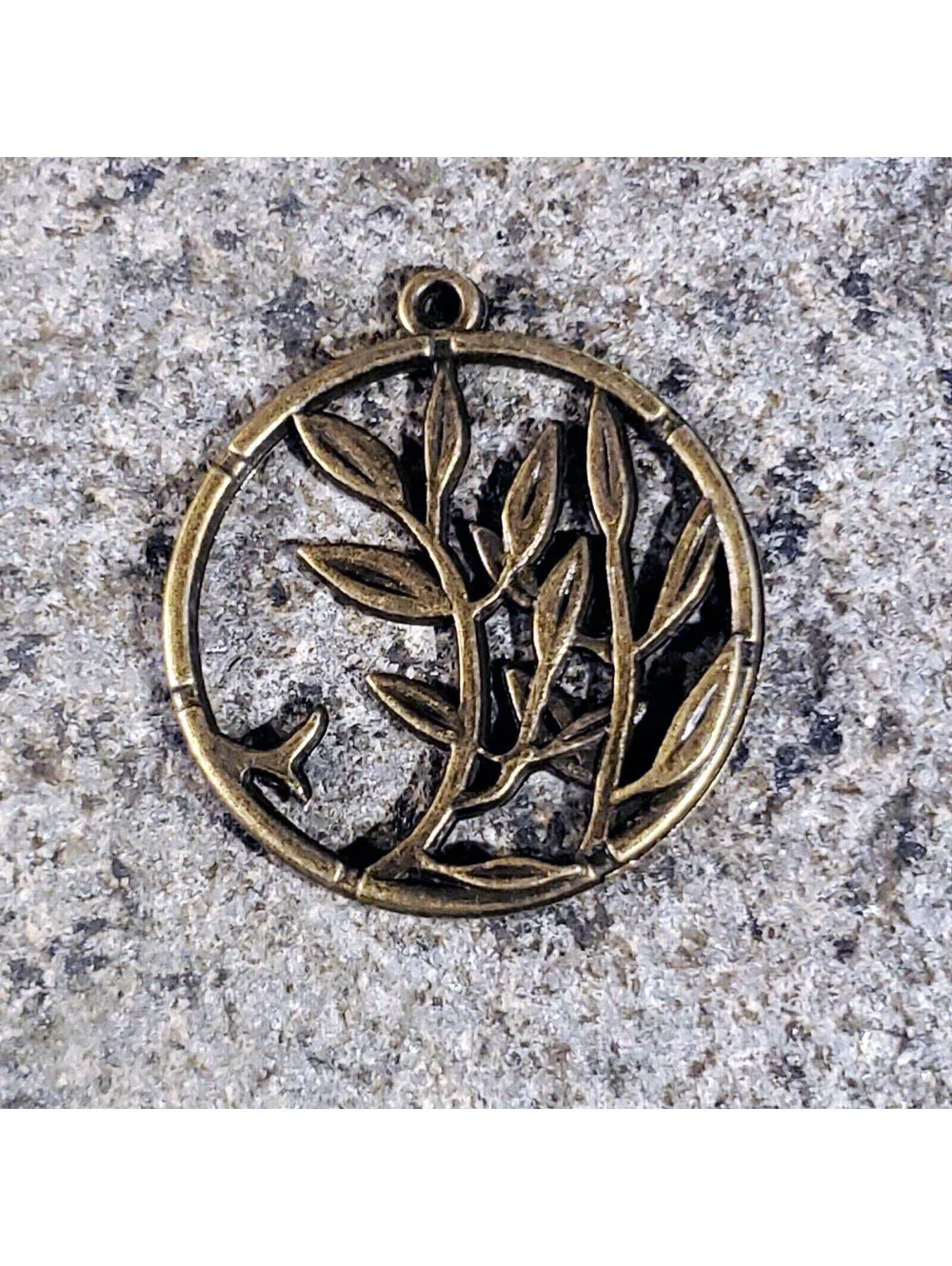 Vintage Art Deco Antique Brass Tree Branches and Leaves Pendants 2 pcs